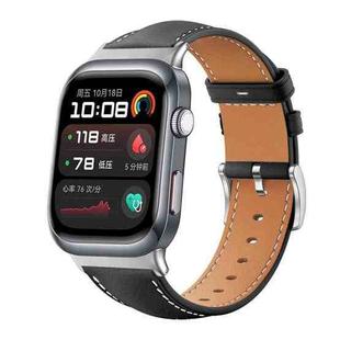 For Huawei Watch D2 22mm xDfind Flat Head Black Shark Fine Grain Leather Watch Band(Black)