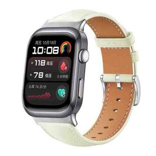 For Huawei Watch D2 22mm xDfind Flat Head Black Shark Fine Grain Leather Watch Band(Creamy White)