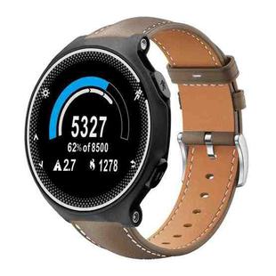 For Garmin Forerunner 220/735/735XT/230/235 20mm xDfind Flat Head Black Shark Fine Grain Leather Watch Band(Light Grey)