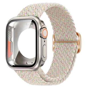 For Apple Watch 40mm / 41mm Ladder Buckle Loop Nylon Watch Band with Change to Ultra 49mm Film PC Case(Starlight Colorful)