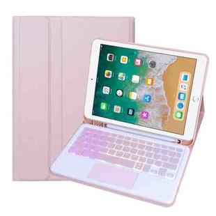 For iPad 9.7 2018 / 2017 / Pro 9.7 A07B-AS Backlight Bluetooth Touch Keyboard Leather Tablet Case with Pen Slot(Pink)