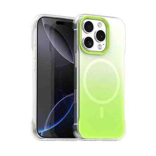 For iPhone 16 Pro Borderless Series Magnetic MagSafe Gradient Color Phone Case(Green)