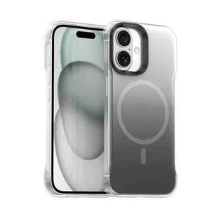 For iPhone 16 Borderless Series Magnetic MagSafe Gradient Color Phone Case(Black)