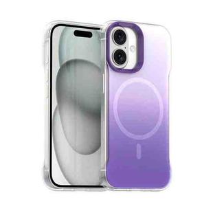 For iPhone 16 Borderless Series Magnetic MagSafe Gradient Color Phone Case(Purple)