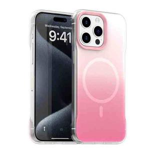 For iPhone 15 Pro Borderless Series Magnetic MagSafe Gradient Color Phone Case(Pink)