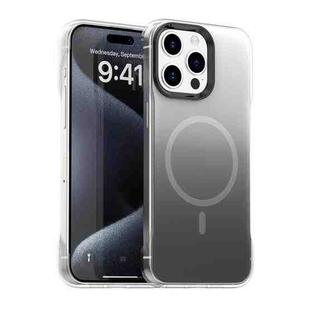 For iPhone 15 Pro Borderless Series Magnetic MagSafe Gradient Color Phone Case(Black)