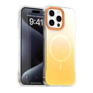 For iPhone 15 Pro Borderless Series Magnetic MagSafe Gradient Color Phone Case(Yellow)