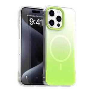For iPhone 15 Pro Borderless Series Magnetic MagSafe Gradient Color Phone Case(Green)