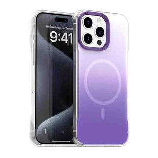 For iPhone 15 Pro Borderless Series Magnetic MagSafe Gradient Color Phone Case(Purple)