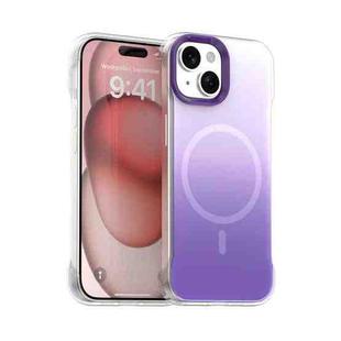 For iPhone 15 Borderless Series Magnetic MagSafe Gradient Color Phone Case(Purple)