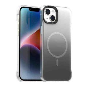 For iPhone 14 Borderless Series Magnetic MagSafe Gradient Color Phone Case(Black)