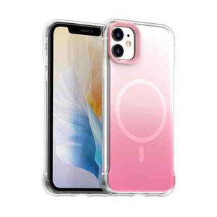For iPhone 11 Borderless Series Magnetic MagSafe Gradient Color Phone Case(Pink)