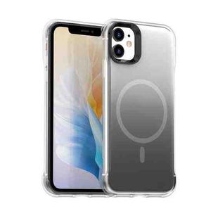 For iPhone 11 Borderless Series Magnetic MagSafe Gradient Color Phone Case(Black)