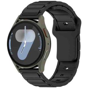 18mm I-Shaped Solid Color Silicone Watch Band(Black)