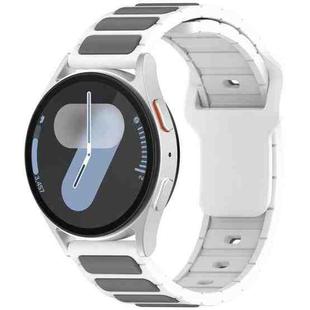 18mm I-Shaped Dual Color Silicone Watch Band(White Grey)