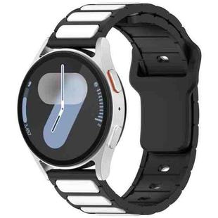 18mm I-Shaped Dual Color Silicone Watch Band(Black White)