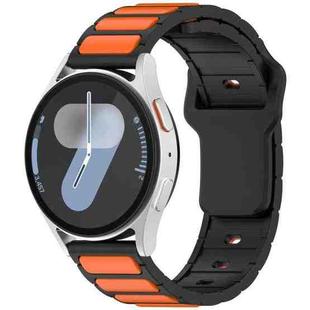 18mm I-Shaped Dual Color Silicone Watch Band(Black Orange)
