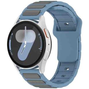 18mm I-Shaped Dual Color Silicone Watch Band(Blue Grey)
