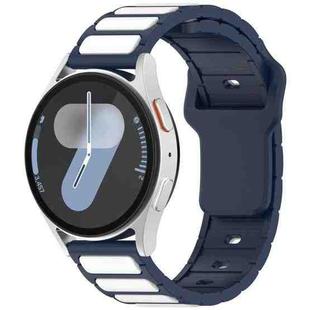 18mm I-Shaped Dual Color Silicone Watch Band(Midnight Blue White)
