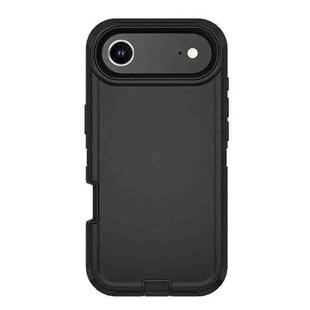 For iPhone 17 Air Kalebol Shockproof PC Hybrid TPU Phone Case with Back Clip(Black)