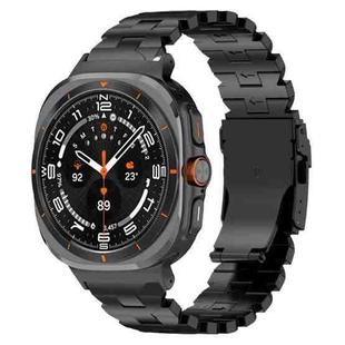 For Samsung Galaxy Watch Ultra 47mm Butterfly Safety Buckle Titanium Alloy Watch Band(Black)