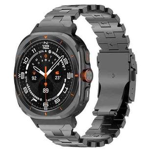 For Samsung Galaxy Watch Ultra 47mm Butterfly Safety Buckle Titanium Alloy Watch Band(Grey)
