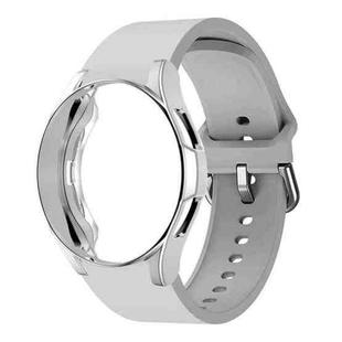 For Samsung Galaxy Watch 7 44mm Silicone Watch Band with PC Case(Grey)