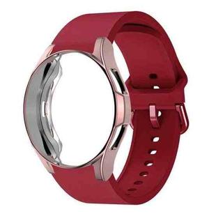 For Samsung Galaxy Watch 4 Classic 42mm Silicone Watch Band with PC Case(Red)