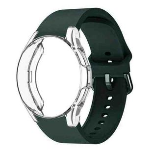 For Samsung Galaxy Watch 4 Classic 46mm Silicone Watch Band with PC Case(Dark Green)