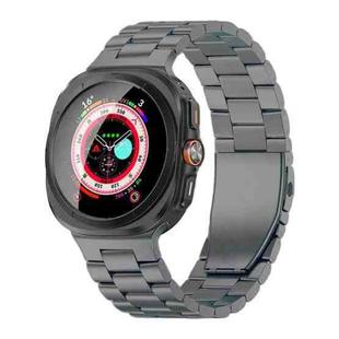 For Samsung Galaxy Watch Ultra 47mm Three Beads Flat Buckle Titanium Alloy Watch Band(Grey)