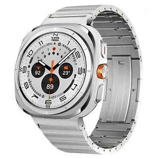 For Samsung Galaxy Watch8 / Watch8 Classic One Bead Side Slide Quick Release Buckle Titanium Alloy Watch Band(Silver)