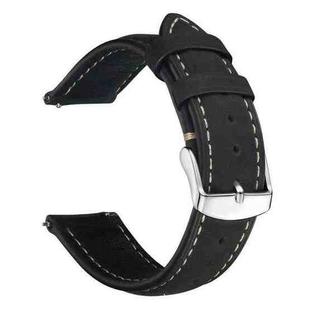 14mm xDfind Retro Crazy Horse Texture Leather Watch Band(Black)