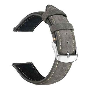 14mm xDfind Retro Crazy Horse Texture Leather Watch Band(Grey)