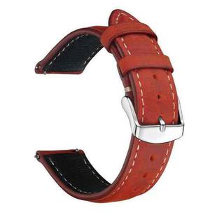 14mm xDfind Retro Crazy Horse Texture Leather Watch Band(Red)