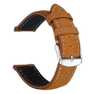 18mm xDfind Retro Crazy Horse Texture Leather Watch Band(Yellow Brown)