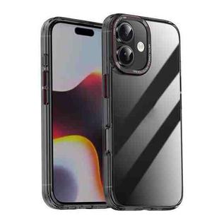 For iPhone 16 iPAKY MG Series Transparent PC+TPU Phone Case(Transparent Black)