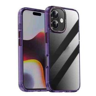 For iPhone 16 iPAKY MG Series Transparent PC+TPU Phone Case(Transparent Purple)