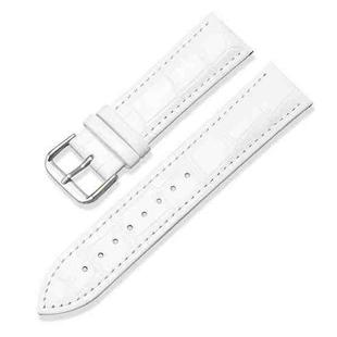 18mm xDfind Bamboo Texture Pin Buckle Leather Watch Band(White)