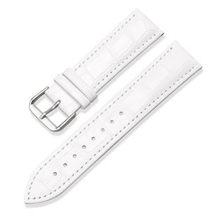 22mm xDfind Bamboo Texture Pin Buckle Leather Watch Band(White)