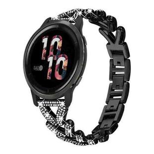 20mm For Garmin Venu / Venu 2 / Sq / Sq2 xDfind Small Twist Diamond Metal Watch Band(Black)