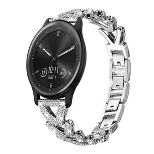 20mm For Garmin Vivomove Sport / Vivoactive5 / 3 xDfind Small Twist Diamond Metal Watch Band(Silver)