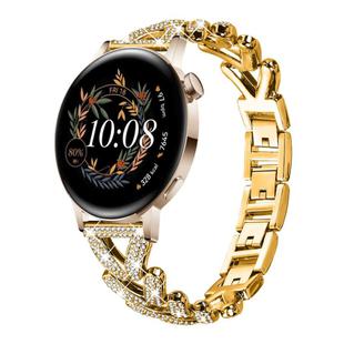 20mm For Huawei Watch GT4 / GT3 / GT2 xDfind Small Twist Diamond Metal Watch Band(Gold)