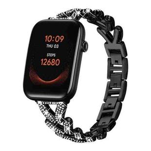 20mm For Ticwatch GTH / E3 / E / 2 xDfind Small Twist Diamond Metal Watch Band(Black)
