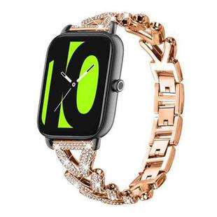 20mm For Xiaomi Haylou RS4 Plus LS11 / LS12 xDfind Small Twist Diamond Metal Watch Band(Rose Gold)