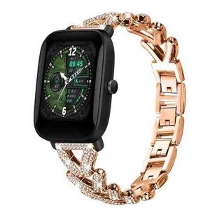 20mm For Amazfit Bip U / Bip Lite / Bip 3 Pro xDfind Small Twist Diamond Metal Watch Band(Rose Gold)