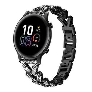 20mm For Honor Watch SE / Magic Watch2 42mm xDfind Small Twist Diamond Metal Watch Band(Black)