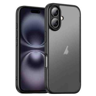 For iPhone 16 iPAKY Bright Color Frosted Series Shockproof PC+TPU Phone Case(Black)