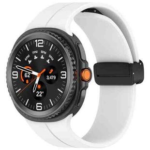 For Samsung Galaxy Watch 8 / 8 Classic xDfind Fold Black Buckle Magnetic Silicone Watch Band(Silver)