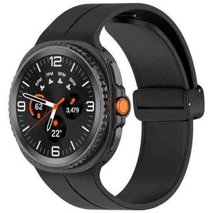 For Samsung Galaxy Watch 8 / 8 Classic xDfind Fold Black Buckle Magnetic Silicone Watch Band(Black)