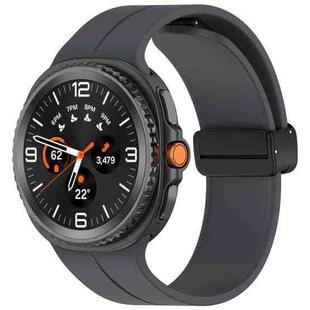 For Samsung Galaxy Watch 8 / 8 Classic xDfind Fold Black Buckle Magnetic Silicone Watch Band(Grey)